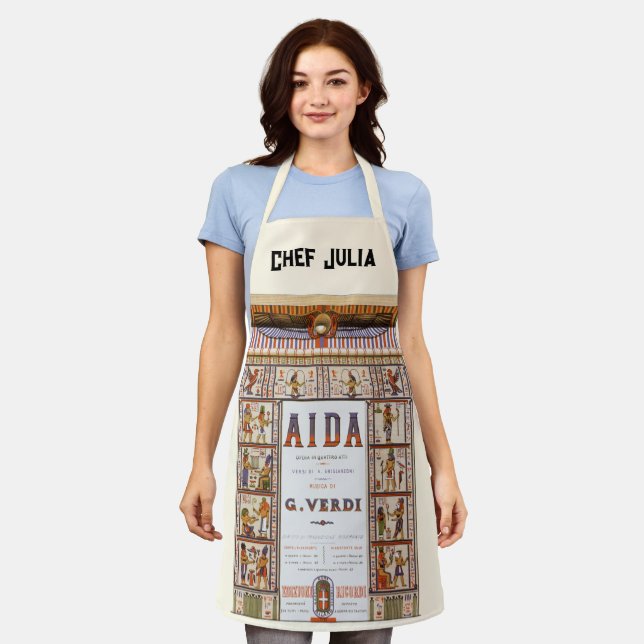 Vintage Opera Music, Egyptian Aida by Verdi Apron (Worn)