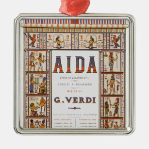 Vintage Opera Music, Egyptian Aida by Verdi Metal Ornament