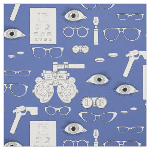 Vintage Optometrist Optician Optical Eye Doctor Fabric