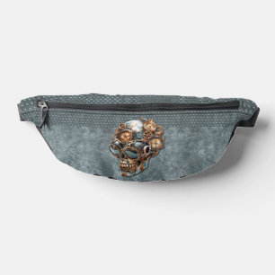 Vintage Orange and Teal Grey Steampunk Skull Bum Bags