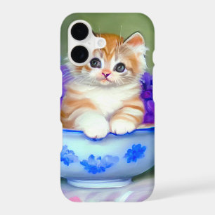 Vintage Orange and White Kitten Illustration