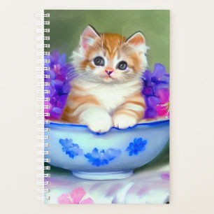 Vintage Orange and White Kitten Illustration Planner