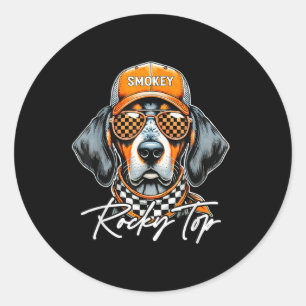 Vintage Orange Blooded Tennessee Dog Lover Rocky T Classic Round Sticker