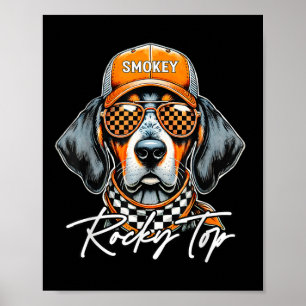 Vintage Orange Blooded Tennessee Dog Lover Rocky T Poster