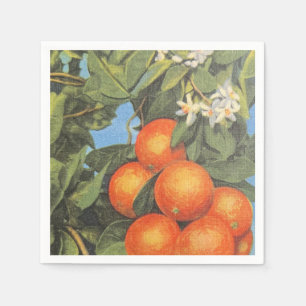 Vintage Orange Blossom Citrus Napkin
