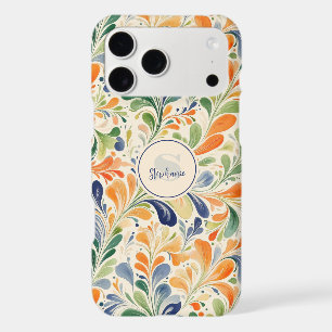 Vintage Orange Blue Green Floral Paisley