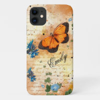 Vintage Orange Butterfly Ephemera