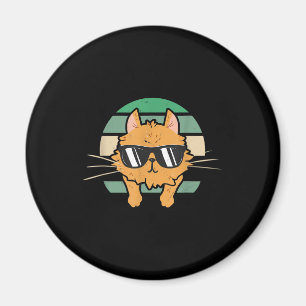 Vintage Orange Cat Lover Sunglasses Gift Magnet