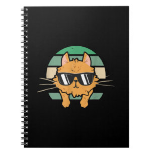 Vintage Orange Cat Lover Sunglasses Gift Notebook