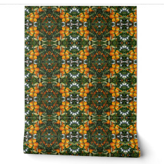 Vintage Orange Citrus Botanical Green Pattern Wallpaper