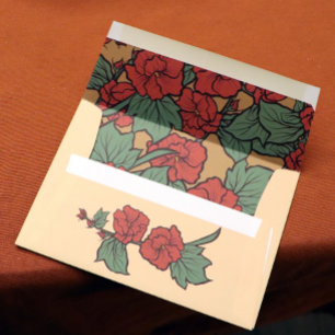 Vintage Orange Floral Envelope