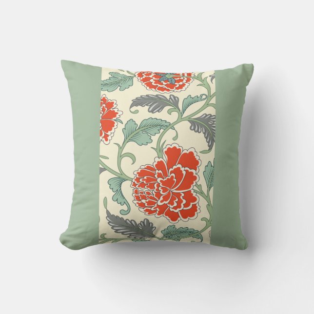 Vintage Orange Floral Pattern  Cushion (Front)
