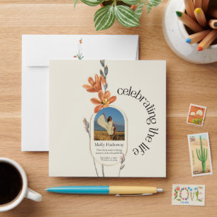 Vintage Orange Floral Seed Packet Photo Envelope