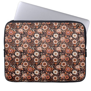 Vintage Orange Floral Wrapping Paper Laptop Sleeve