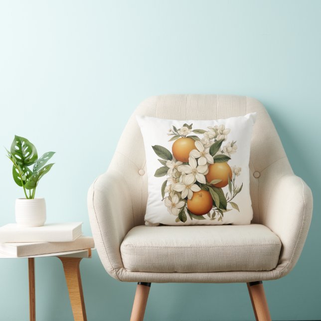 Vintage Orange Flower Kitchen Cushion (Chair)