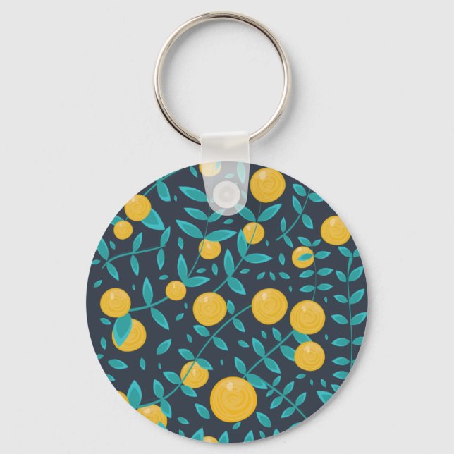 Vintage Orange Fruit Key Ring (Front)