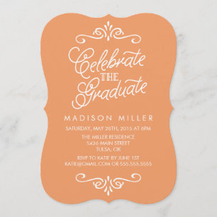 Vintage Orange Graduation Party Invitation