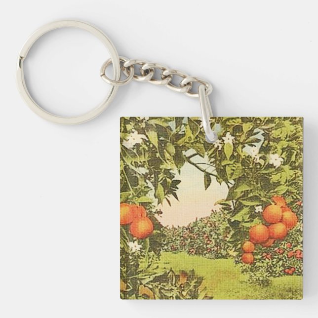 Vintage Orange Grove Key Ring (Front)
