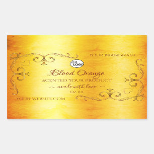 Vintage Orange Marble Ornate Product Labels Logo