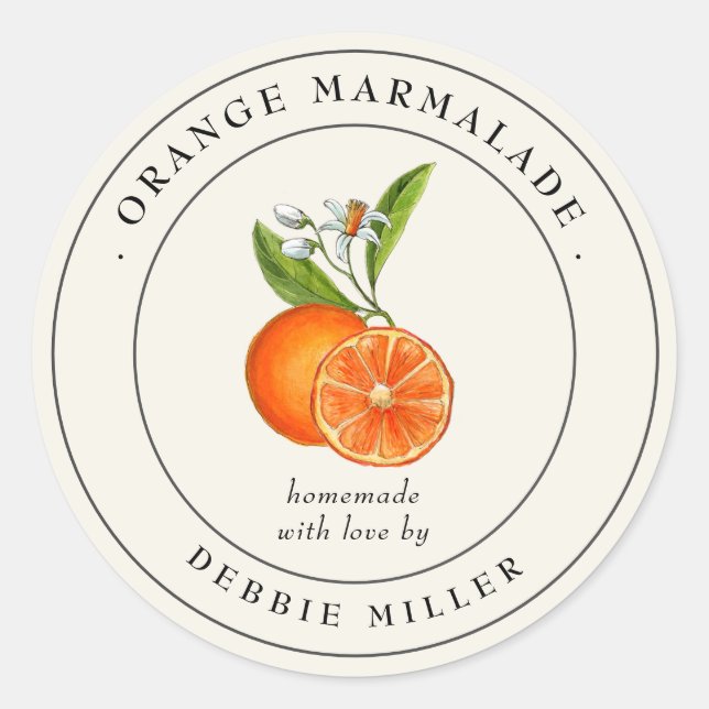 Vintage Orange Marmalade Canning Jar Label (Front)