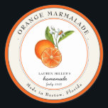 Vintage Orange Marmalade jar Canning label<br><div class="desc">Personalised hand painted watercolor vintage style Orange marmalade label. Perfect for home canning and gift giving.  Fill your information on label and enjoy.</div>