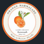 Vintage Orange Marmalade jar Canning label<br><div class="desc">Personalised hand painted watercolor vintage style Orange marmalade label. Perfect for home canning and gift giving.  Fill your information on label and enjoy.</div>