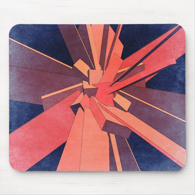 Vintage Orange Rectangles Mouse Pad (Front)