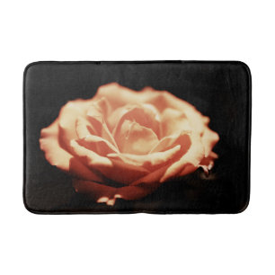 Vintage orange rose flower bath mat