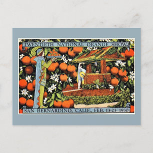 Vintage orange show expo San Bernardino Postcard
