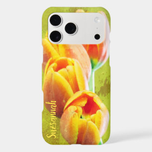 Vintage Orange Tulip Flowers Photograph Custom