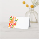 Vintage Orange Watercolor Flowers Blank Place Card<br><div class="desc">Pretty place cards with a watercolor painting of a flower bouquet in orange.</div>