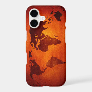 Vintage orange world map