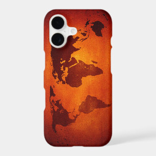 Vintage orange world map