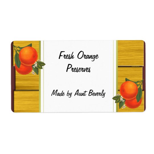 Vintage Oranges Custom Canning Label Shipping Label