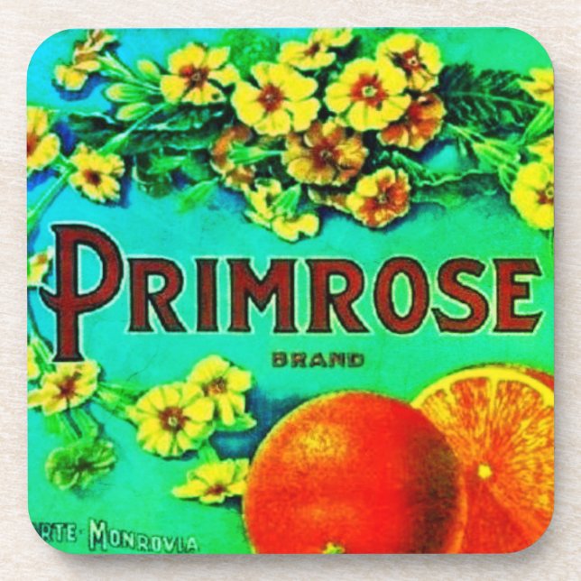 Vintage oranges fruit advertisement label coaster (Front)