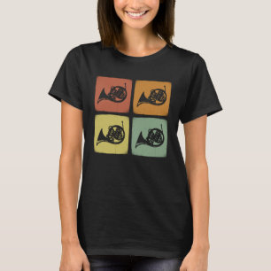 Vintage Orchestra Instrument Retro French Horn Mus T-Shirt