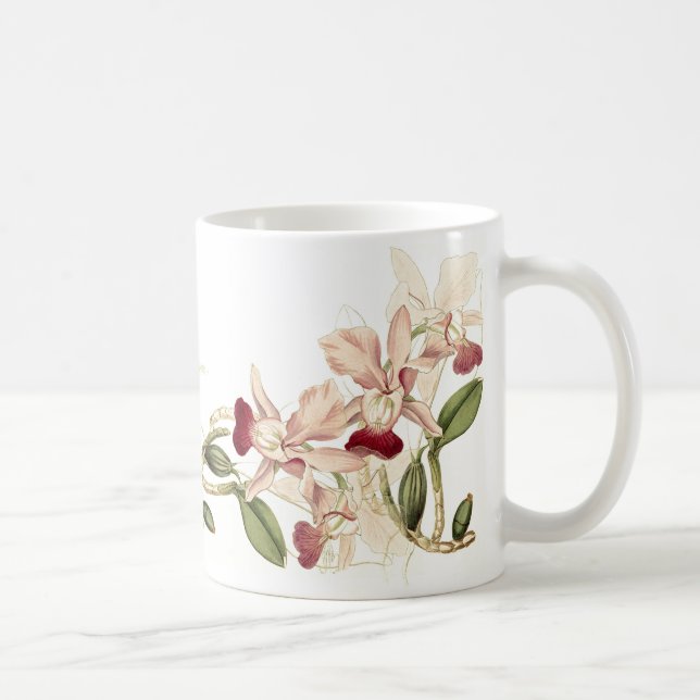 Vintage Orchid Flowers Mug (Right)
