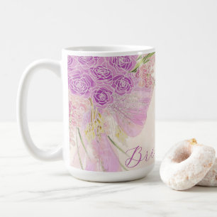 Vintage Orchid Ombré Bow and Bouquet-Brides Coffee Mug