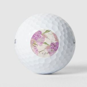 Vintage Orchid Ombré Bow and Bouquet Golf Balls