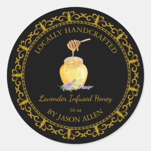 Vintage Organic Lavender Infused Honey Label