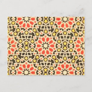 Vintage Oriental Islamic Pattern Design Postcard