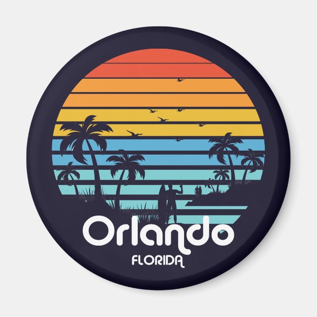 Vintage Orlando Florida Sunset Magnet (Front)