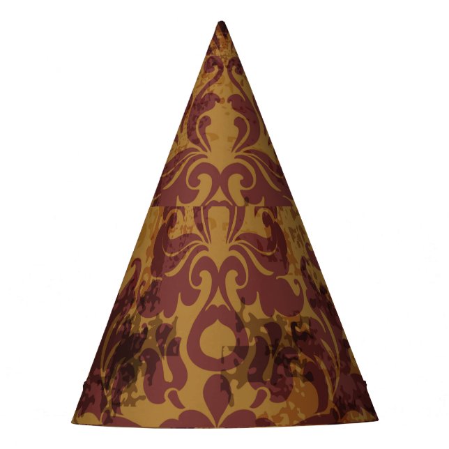 Vintage ornament, baroque rococo texture. party hat (Front)