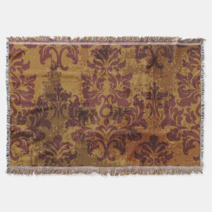 Vintage ornament, baroque rococo texture. throw blanket