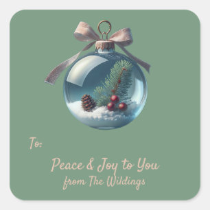 Vintage Ornament Christmas Gift Tag Label Stickers