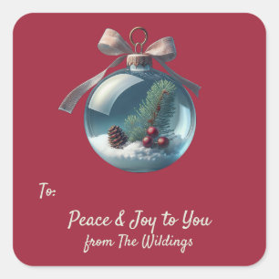 Vintage Ornament Christmas Gift Tag Label Stickers