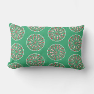 Vintage ornament holiday wrapping paper lumbar cushion