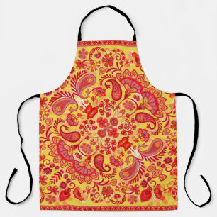 vintage ornament paisley bandanna print, silk neck apron