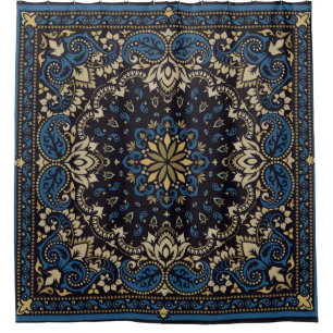 vintage ornament paisley Bandanna Print, silk neck Shower Curtain