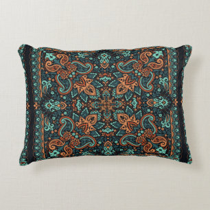 Vintage ornament paisley Bandanna, silk neck scarf Decorative Cushion